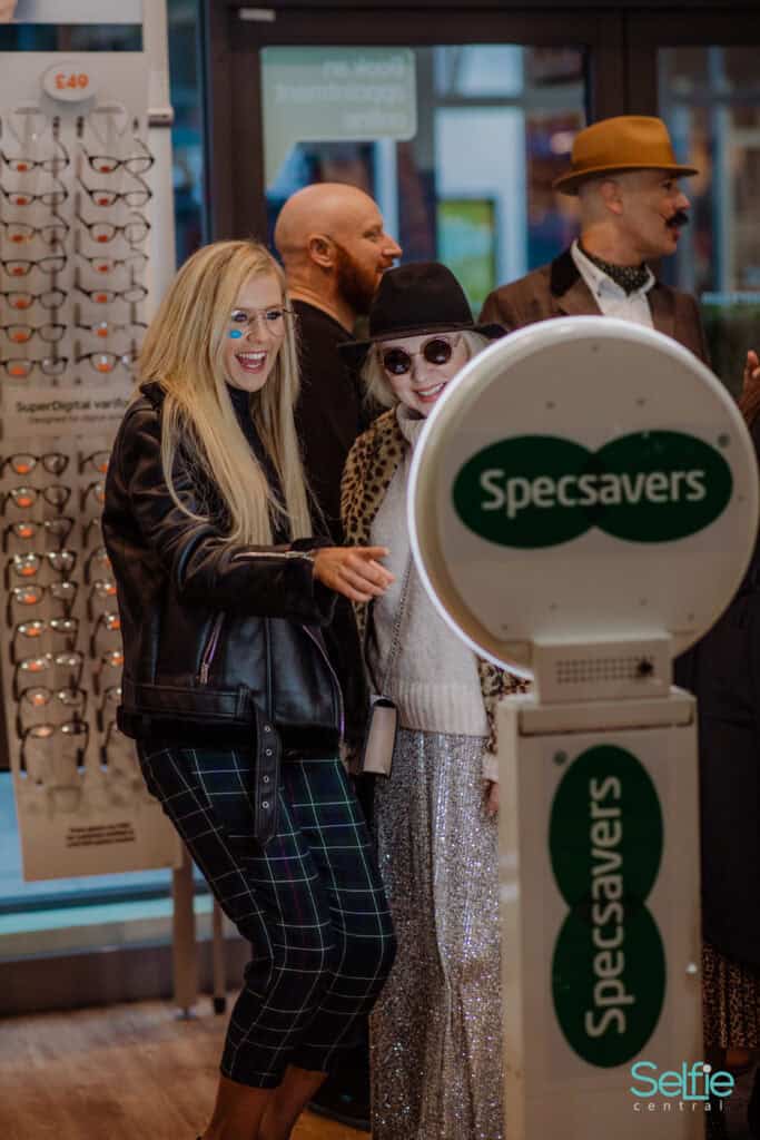 Selfie Central photo booth with happy guests at Auckland event.