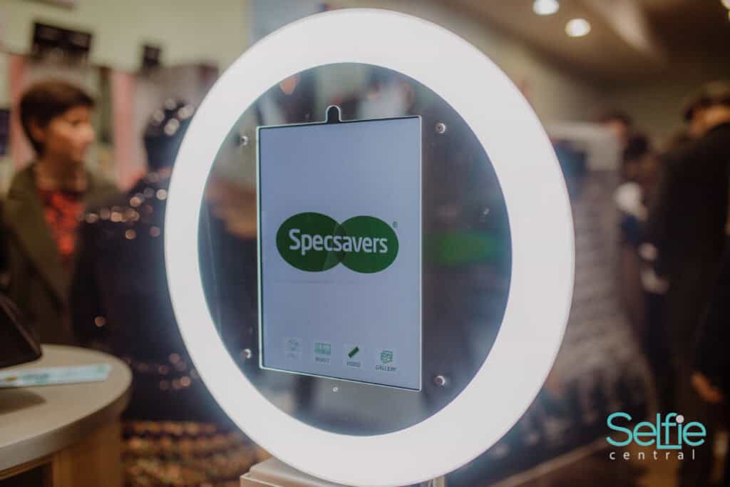 Selfie Central photo booth with ring light at an event in Auckland.