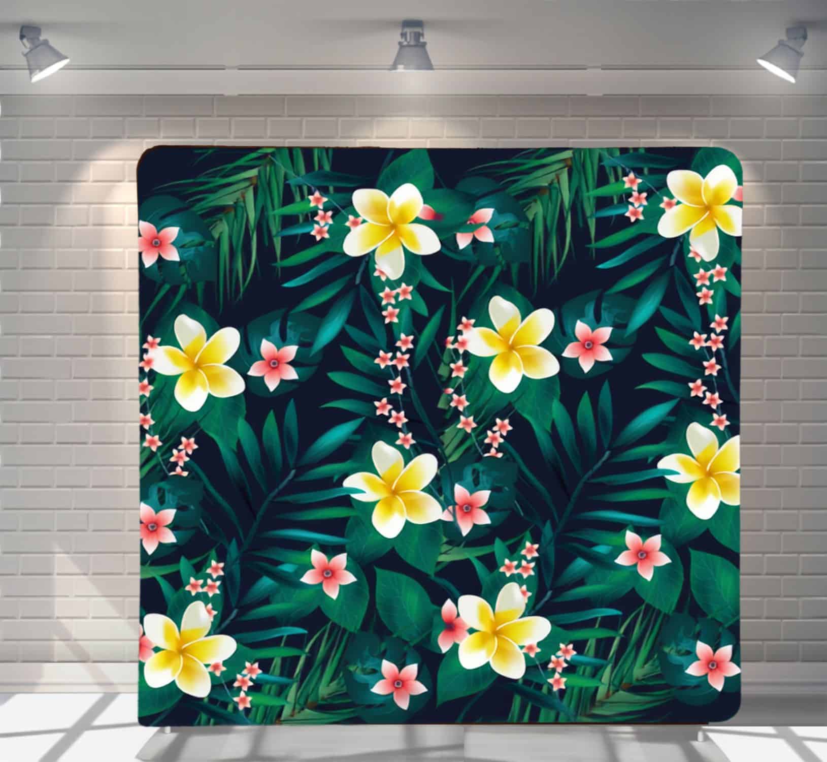 Aloha Floral tropical backdrop for photo booth hire Auckland
