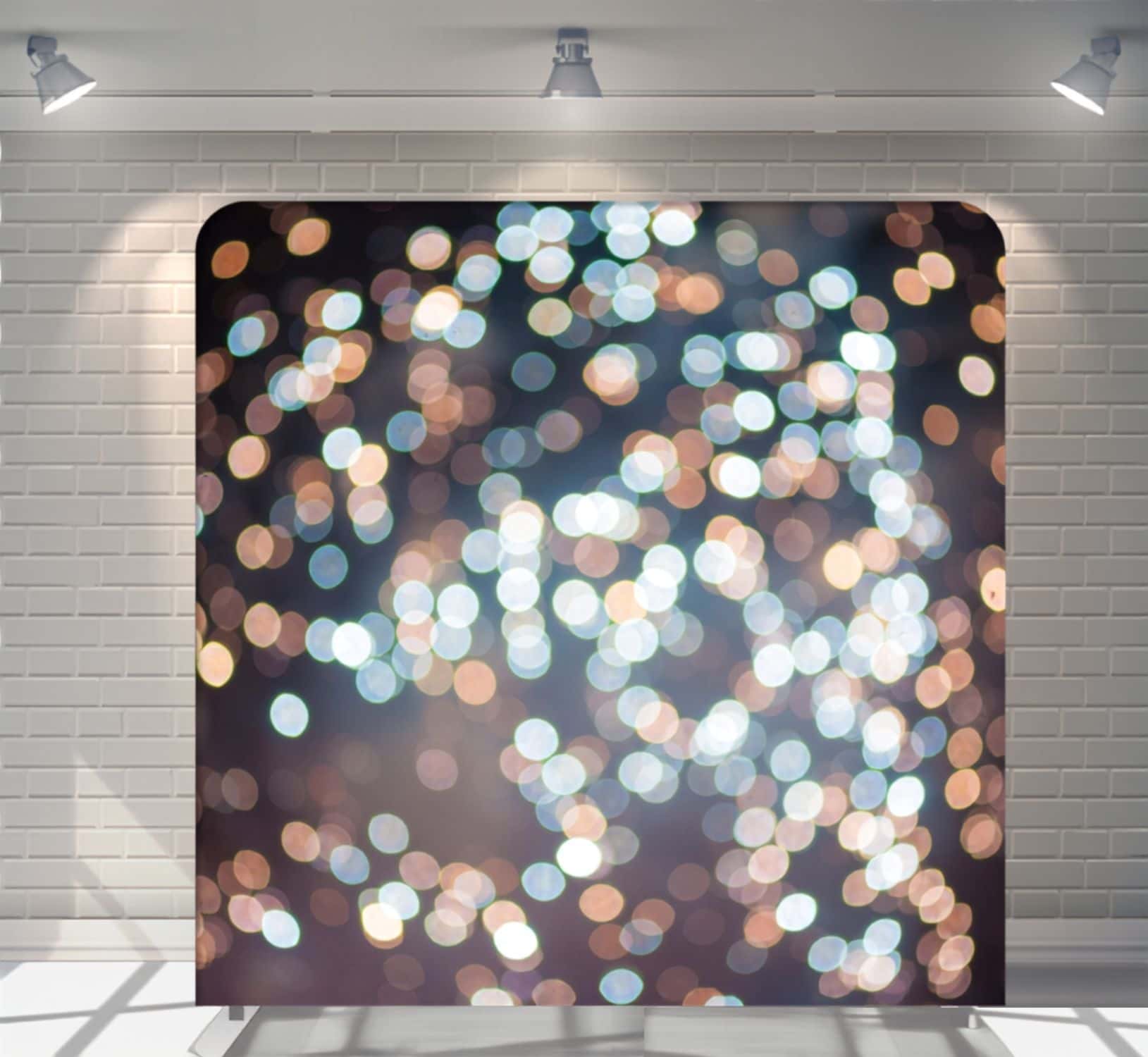 Chocolate and Cream Bokeh backdrop for event photo booth hire Auckland