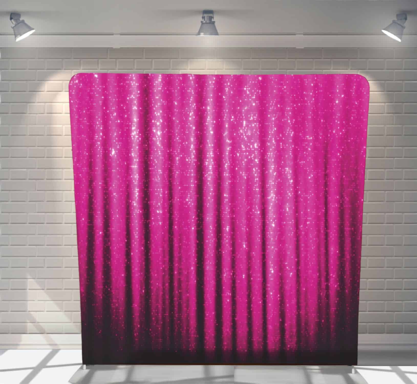 Fuschia Glitter backdrop for school ball photo booth Auckland