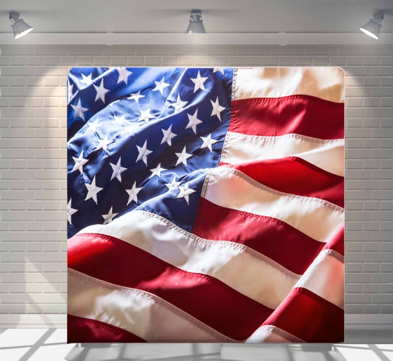 Home of the Brave Americana backdrop for photo booth hire Auckland