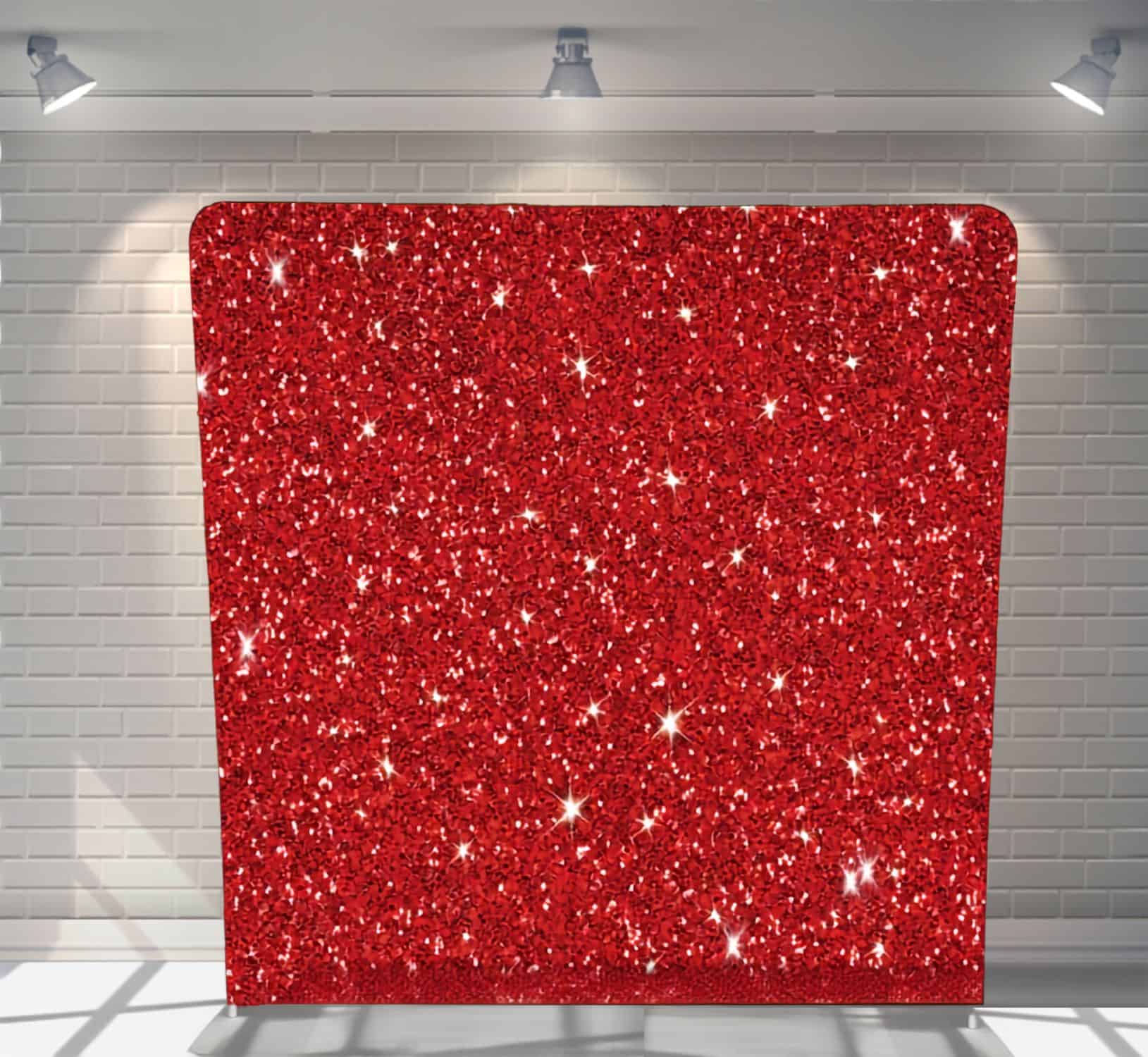Red Glitter backdrop for party photo booth hire Auckland