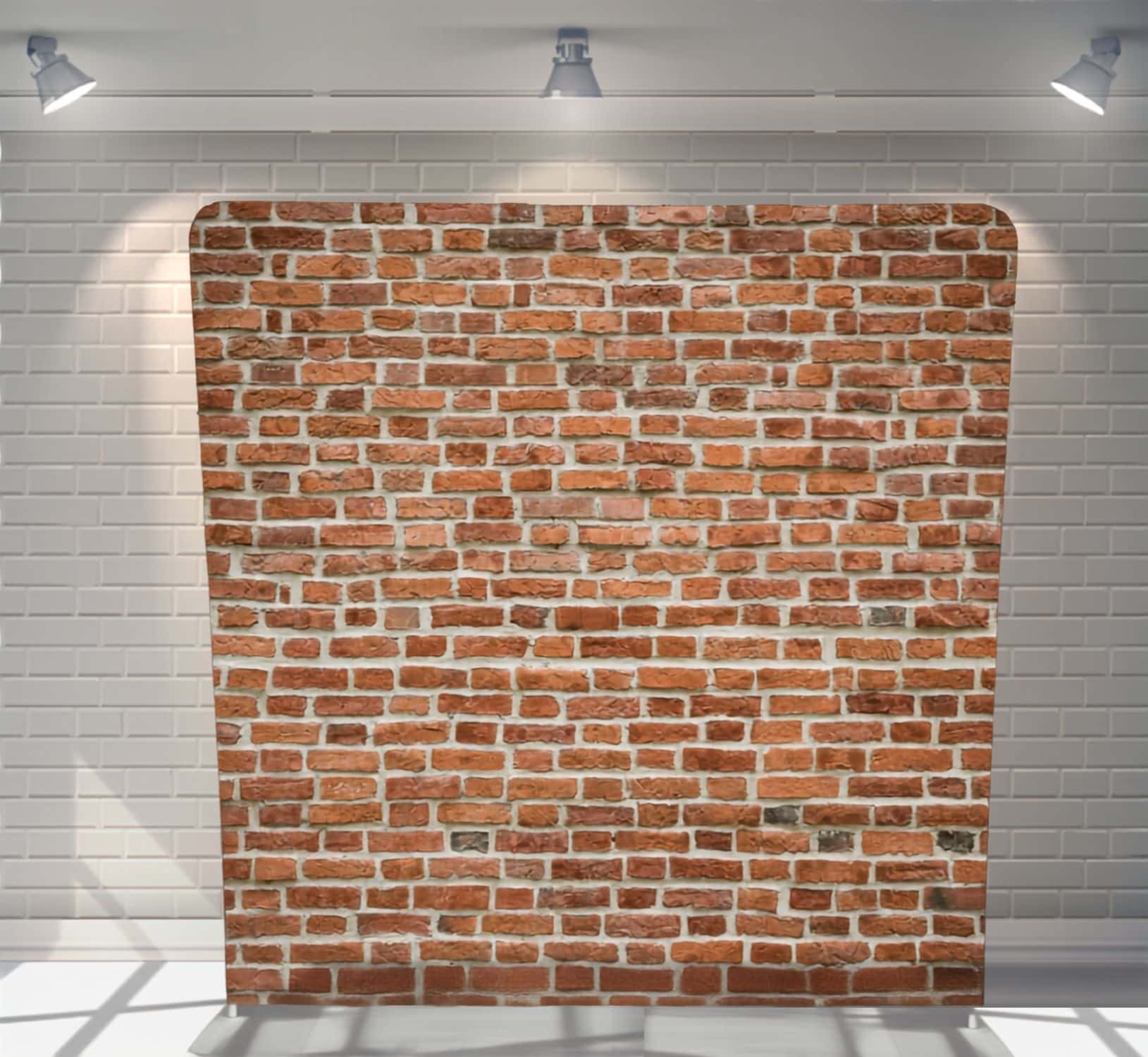 Red Brick backdrop for photo booth hire Auckland