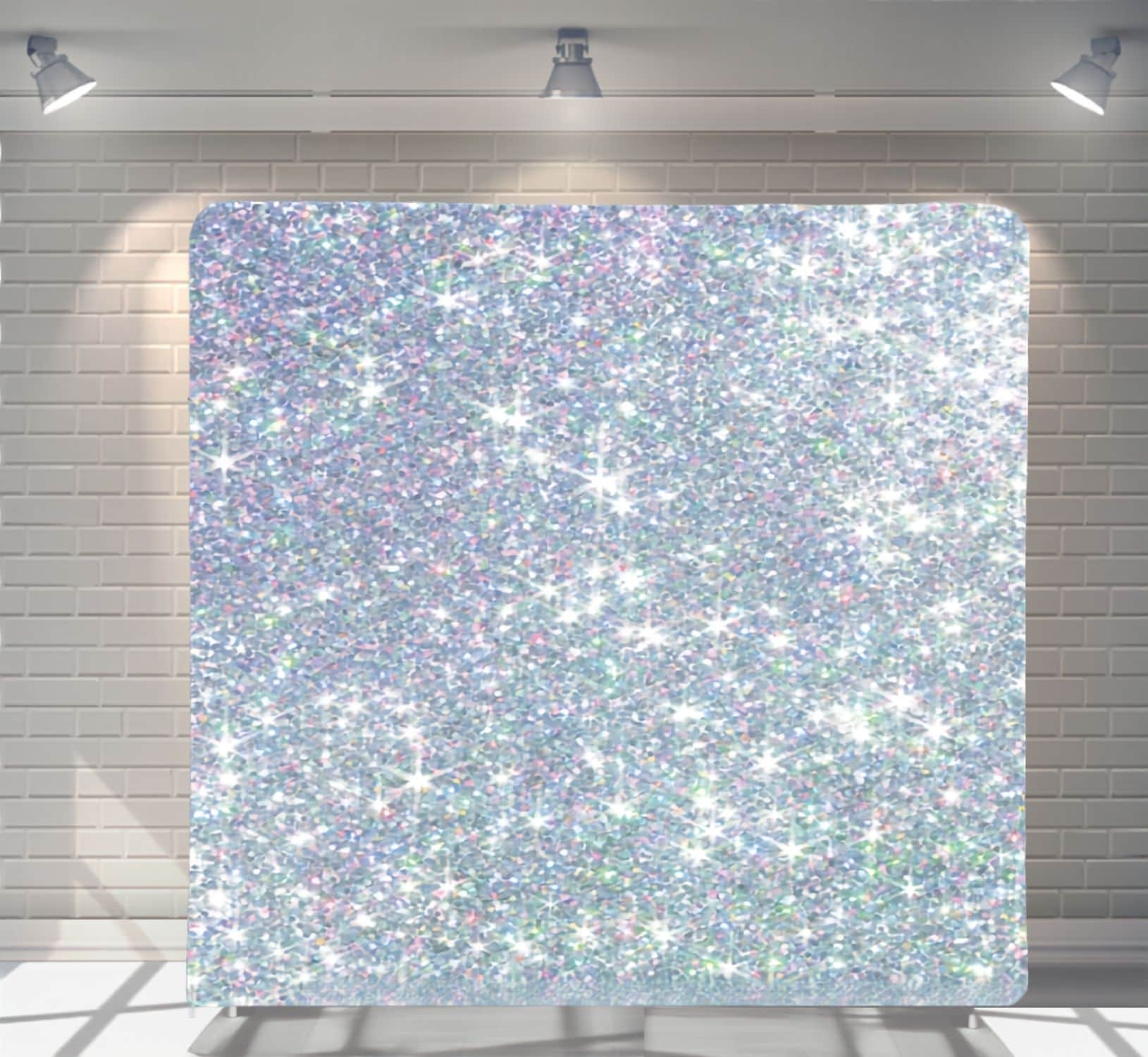Silver Glitter backdrop for party photo booth hire Auckland