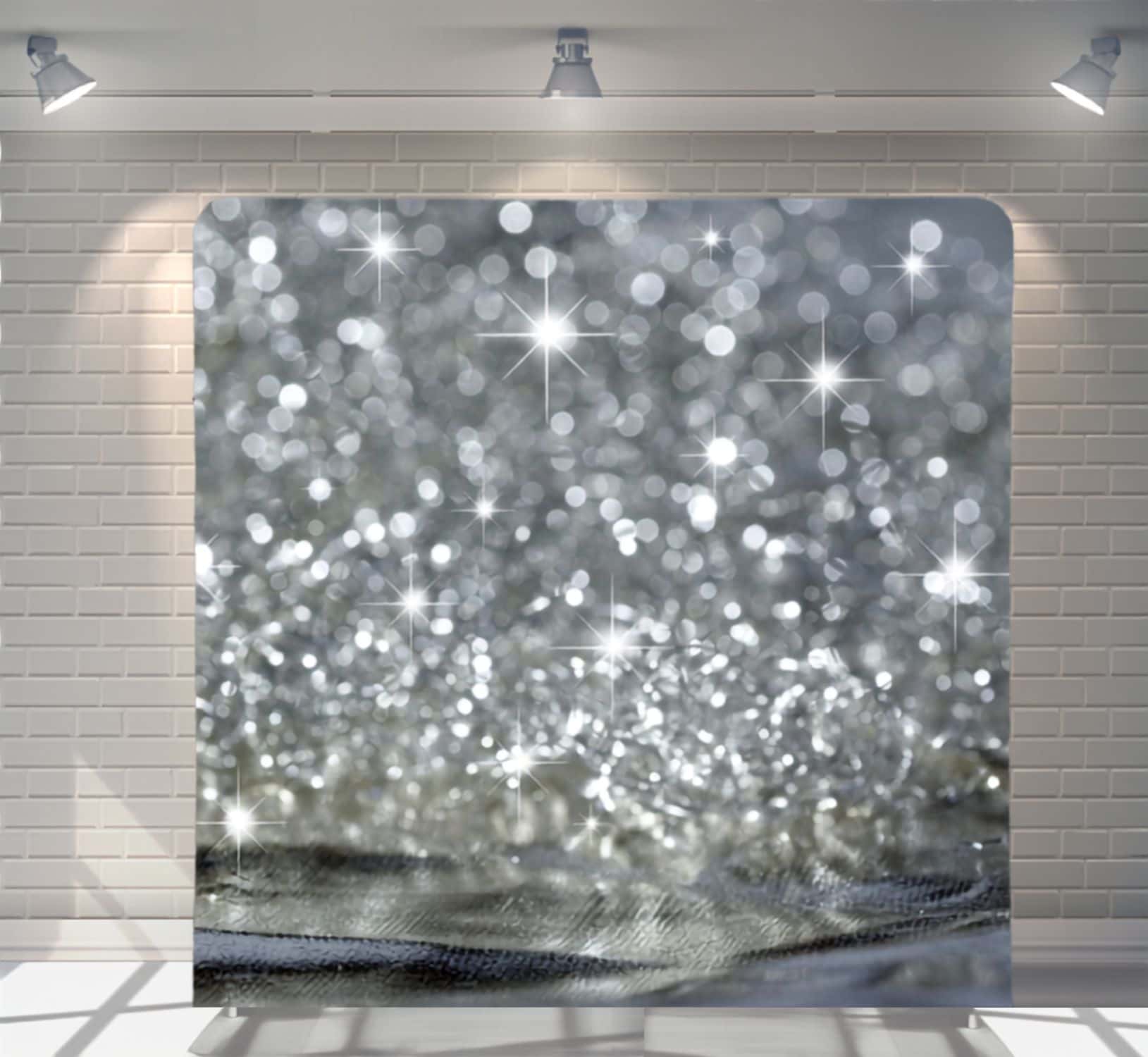 Silver Silk backdrop for event photo booth hire Auckland