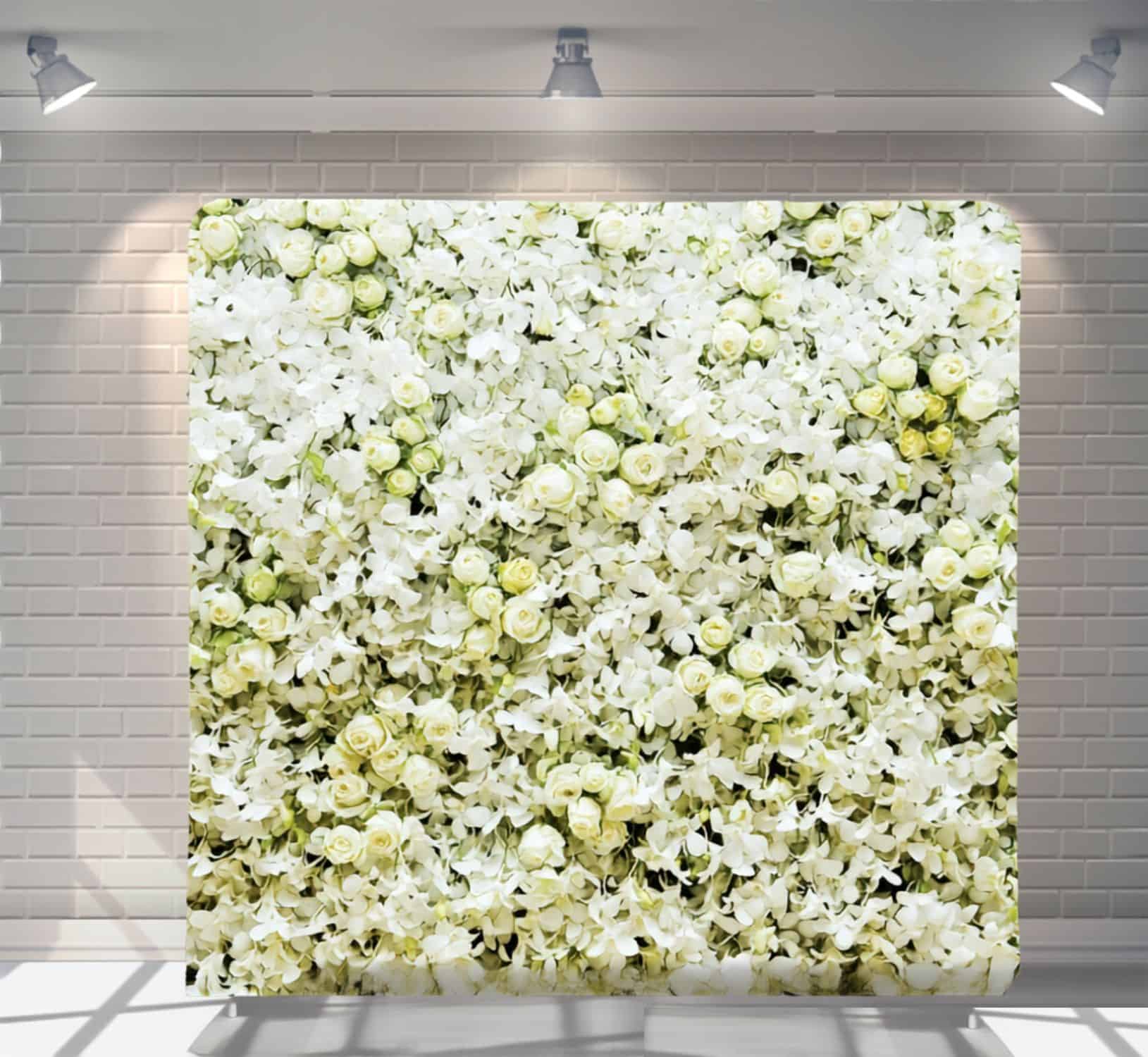 White Roses backdrop for wedding photo booth hire Auckland